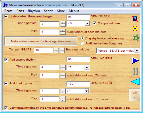 metronome different time signatures